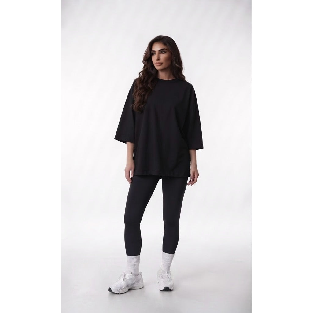 A/ Women’s  set a oversized T-shirt / leggin pantlon (Black)