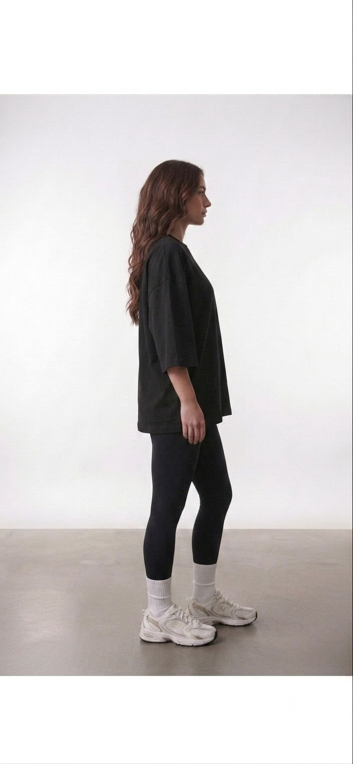 A/ Women’s  set a oversized T-shirt / leggin pantlon (Black)