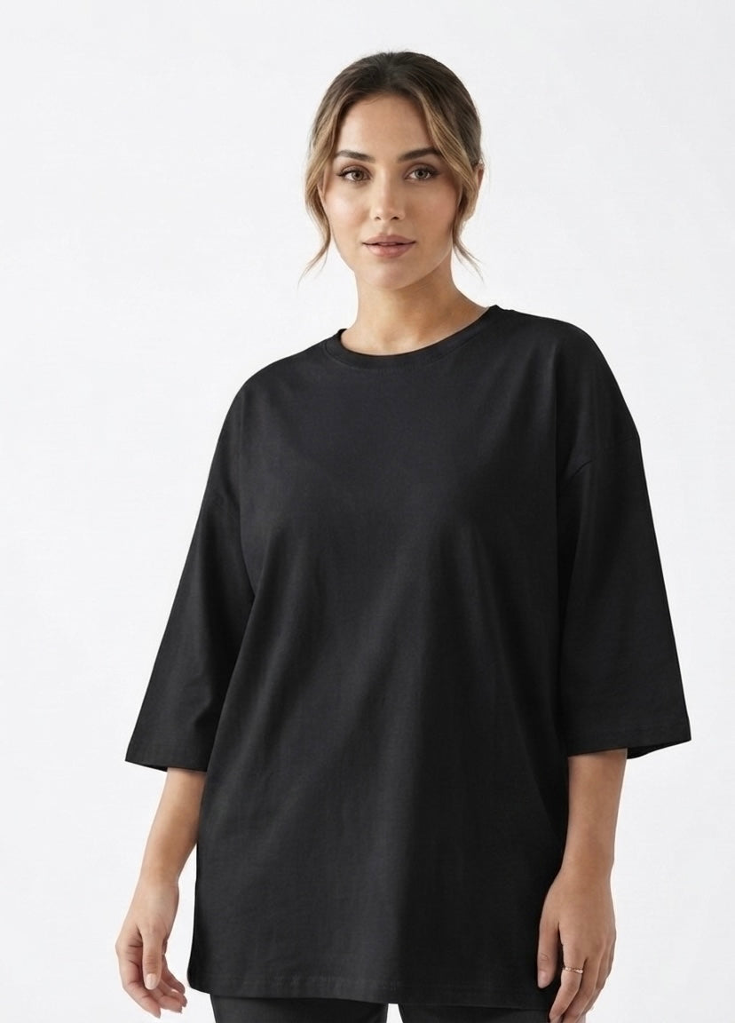 Oversized T-shirt 3/4 ( Black )