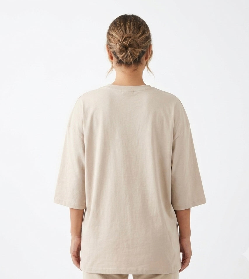 Oversized T-shirt 3/4 (Beige)