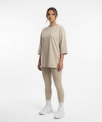 A/ Women’s  set a oversized T-shirt / leggin pantlon (Beige)