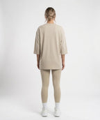 A/ Women’s  set a oversized T-shirt / leggin pantlon (Beige)