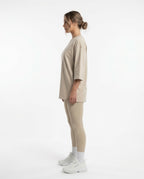 A/ Women’s  set a oversized T-shirt / leggin pantlon (Beige)