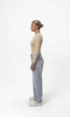 W/ Bodysuit – Premium Liza Fabric (Beige)