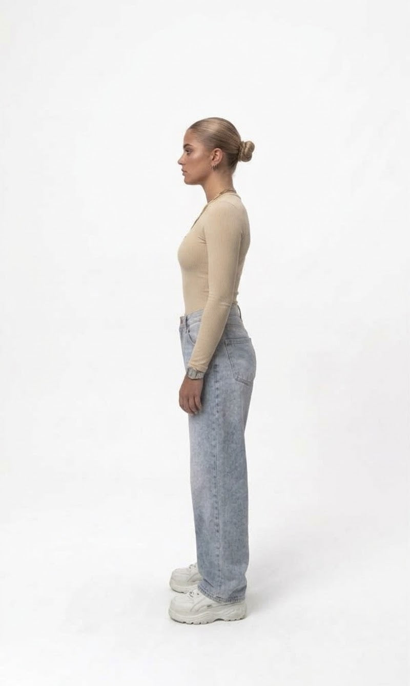 W/ Bodysuit – Premium Liza Fabric (Beige)